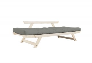 Banquette méridienne futon BEBOP pin naturel coloris gray couchage 75x200 cm.