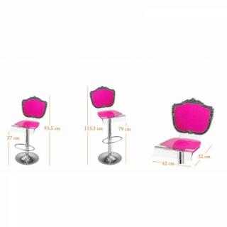 Tabouret chaise de bar baroque rose plexiglass acrila