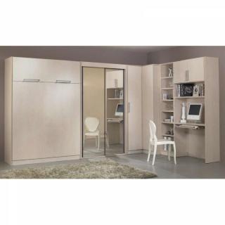 Armoire lit BERNE Couchage 140 x 190 cm profondeur 60 cm