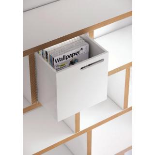 BERLIN bibliothèque étagère blanche mate et bois
