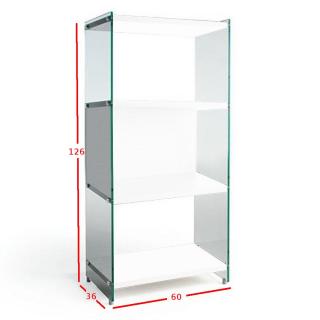 Bibliothèque murale 4 étagères BABYLONE 60 cm blanc