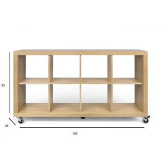 TemaHome Bibliothèque design ROLLY chêne 4 x 2 cases