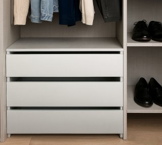 Bloc 3 tiroirs intérieurs largeur 73 cm DECOR GRIS