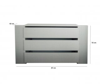 Bloc 3 tiroirs intérieurs largeur 87 cm DECOR GRIS