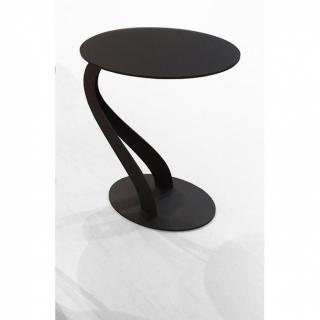 Bout de canapé TOM design chocolat ovale en verre trempé Bout de canapé TOM design chocolat ovale en verre trempé