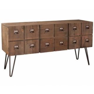 Buffet OCTAVE 2 portes 2 tiroirs en pin style industriel Buffet OCTAVE 2 portes 2 tiroirs en pin style industriel