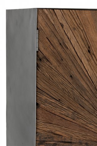Buffet Bar  TINA  2 portes Marron Bois  / Pieds métal gris