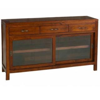 Buffet BALI 2 portes coulissantes 3 tiroirs en mindi style colonial