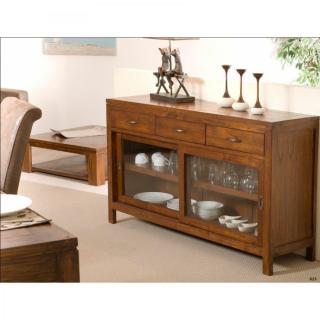 Buffet BALI 2 portes coulissantes 3 tiroirs en mindi style colonial