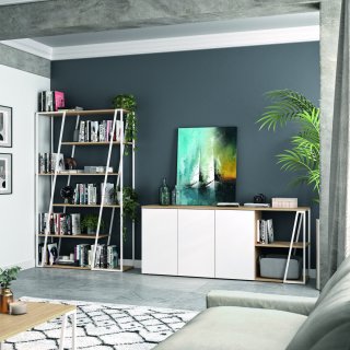 Buffet design ALBI Chêne/blanc