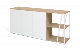 Buffet design ALBI Chêne/blanc