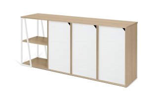 Buffet design ALBI Chêne/blanc