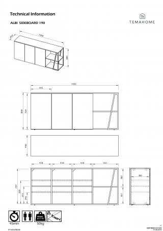 Buffet design ALBI Noyer/Noir