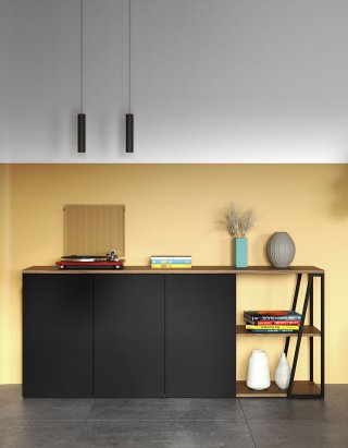 Buffet design ALBI Noyer/Noir