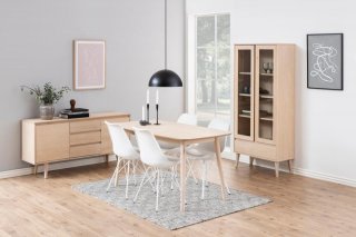 Buffet bas design NORA 2 portes 3 tiroirs Bois naturel