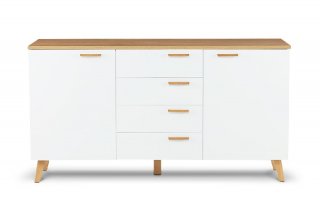 Buffet bas FREDO blanc
chêne naturel 2 portes et 4 tiroirs