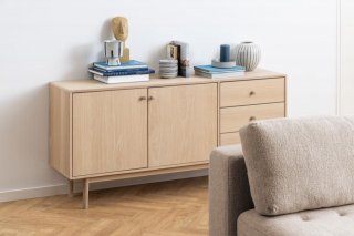Buffet design MARTIN 2 portes 3 tiroirs Bois naturel