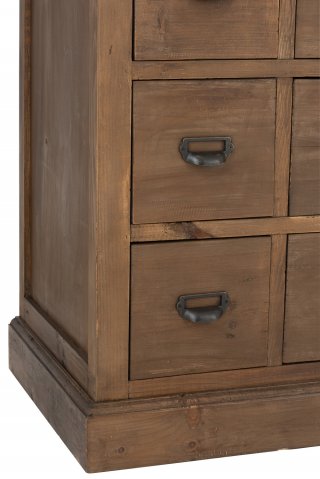 Buffet bas SOMA 18 tiroirs Bois massif vintage