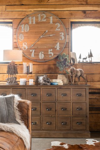 Buffet bas SOMA 18 tiroirs Bois massif vintage