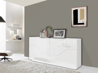 Buffet bas NALIE
blanc laqué brillant 4 portes, largeur 159 cm
