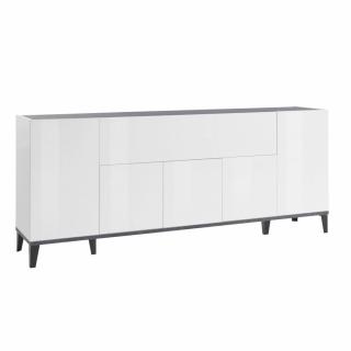 Buffet bas VALIE blanc, ardoise 1 porte centrale rabattable