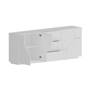 Buffet bas NALIE
blanc laqué brillant  4 portes 3 tiroirs