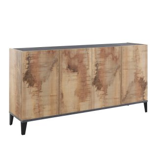 Buffet bas VALIE érable, gris ardoise 4 portes
