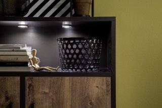Buffet HALTON 2 tiroirs 1 porte 1 abattant  décor chêne gris cosmos 