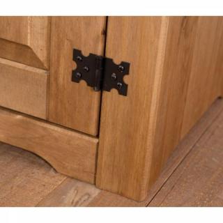 Buffet haut rustique  MEX en pin massif 2 portes battantes et 2 tablettes