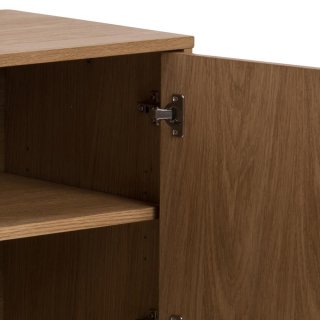 Buffet 3 Portes BRYANT chêne pieds chêne laqué noir mat 