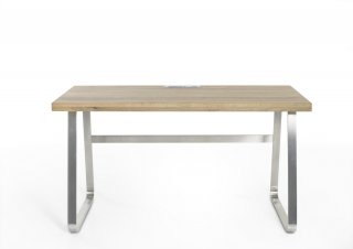 Bureau BEATA chêne huilé piétement métal brossé
