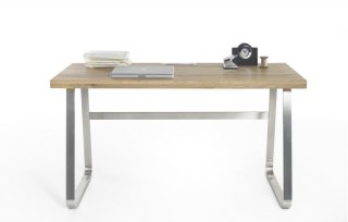 Bureau BEATA chêne huilé piétement métal brossé