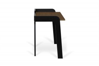 Bureau design MAYA plateau noyer avec piétement noir