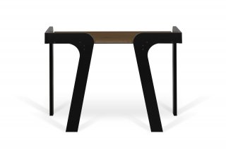 Bureau design MAYA plateau noyer avec piétement noir