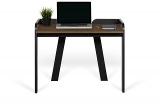 Bureau design MAYA plateau noyer avec piétement noir