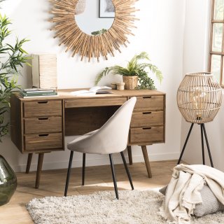 Bureau scandinave 6 Tiroirs ANDY En Bois sapin