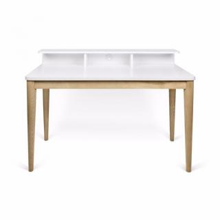 bureau XIRA chêne avec plateau blanc