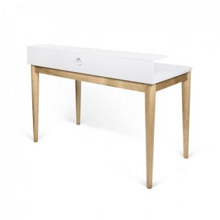 bureau XIRA chêne avec plateau blanc