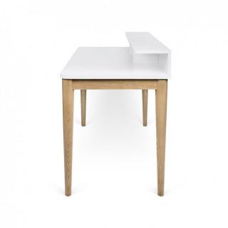 bureau XIRA chêne avec plateau blanc