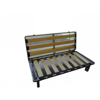 Banquette BZ convertible AXEL à imprimés triangles gris et noir 140*200cm matelas confort BULTEX