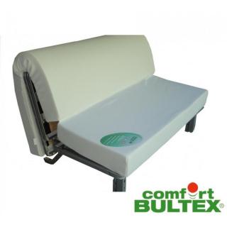 Banquette BZ convertible AXEL à imprimés triangles gris et noir 160*200cm matelas confort BULTEX