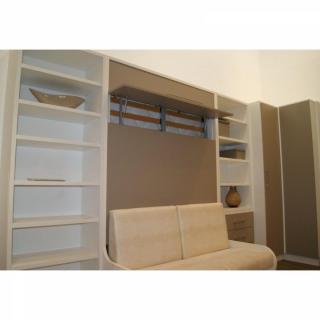 Armoire lit escamotable CAMrevêtement polyuréthaneS JACQUELIN autoporteur avec canapé Couchage 140cm