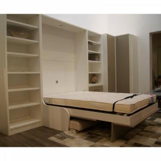 Armoire lit escamotable CAMrevêtement polyuréthaneS JACQUELIN autoporteur avec canapé Couchage 140cm