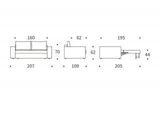 INNOVATION LIVING  Canapé NEAH STANDARD convertible 160x195 tissu Cordufine Green