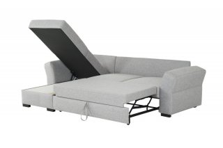 Canapé d'angle réversible convertible avec coffre JESEA tissu gris malmo