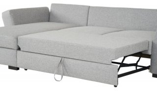 Canapé d'angle réversible convertible avec coffre JESEA tissu gris malmo