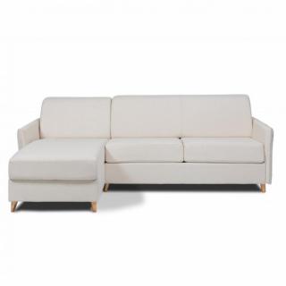 Canapé d'angle réversible COSY convertible EXPRESS 140 cm matelas 20 cm sommier lattes pieds bois