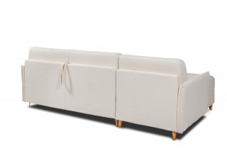 Canapé d'angle réversible  FRIENDLY convertible EXPRESS 160 cm sommier métal matelas 18 cm pieds bois