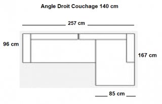 Canapé d'angle Réversible LOTTO accoudoirs Mini Convertible ouverture EXPRESS Assistée, 140*200cm