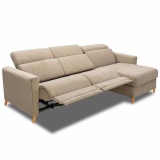 Canapé d'angle méridienne 2 places maxi 2 relax électrique WAGRAM  beige